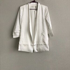 Bishop + Young Satin Iconic Blazer - White (Sz L) a383206